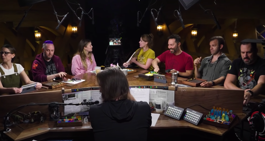 Critical role cast at table